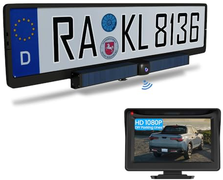Lifellery Kabellose Solar-Rückfahrkamera, DIY-Installations-Autokamera mit 4,3 Zoll Bildschirm und 2600 mAh Akku, Rückfahrkamera mit Nachtsicht, wasserdicht IP67 für Wohnmobile
