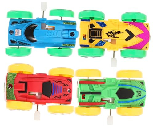 Abaodam 4 Piezas bobinado de Coche Juguete de Cuerda con Forma de Coche niño Juguetes Coches Juguetes Toys Juguetes Infantiles Juguetes de relojería de Coche Mecanismo de relojería