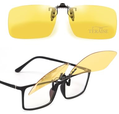 TERAISE Occhiali da sole con montatura polarizzata su occhiali da vista anti-riflesso UV400 per uomo donna che viaggiano in viaggio Sport esterno(Giallo-Upgrade Flip)