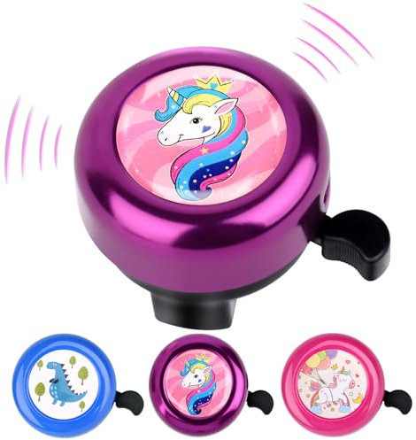 LWMTT Timbre Bicicletas Infantil Timbre de Bicicleta para Niñas, Timbre Bicicleta para Bicicleta, Scooter, Triciclo, como Regalo de Cumpleaños, Navidad, Día del Niño - Violeta