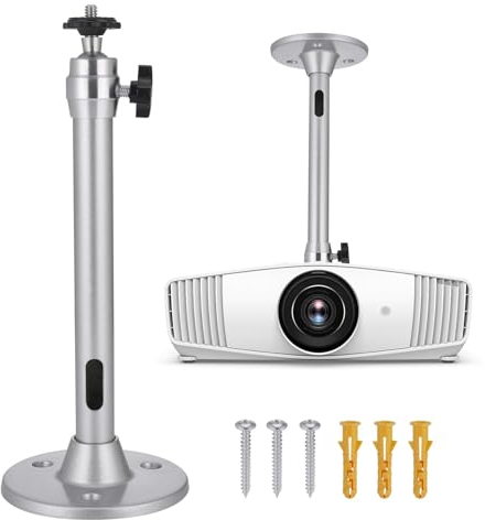 JurciCat Beamer Halterungen Alu 21.5cm Deckenhalter Beamer Deckenhalterung Schwenkbar Universal Wandhalterungbeamer Wandhalterung Mini Deckenhalterung Beamer Wall Ceiling Mount