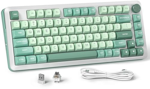 Redragon K681 Wireless Mechanical Keyboard, Gasket Mounted RGB Gaming Keyboard with Volume Knob, MDA-Profile, Pre-Lubed Linear Switches, 81 Keys 75％ Tri-Mode Hot Swappable for PC/Xbox/Ps4/5