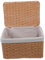 OFFSCH Cestino Portaoggetti Rettangolare in Rattan Con Coperchio Scatola Decorativa in Vimini Intrecciato Organizer Per Casa E Ufficio Contenitore Da Tavolo Porta Riviste E Oggetti Vari