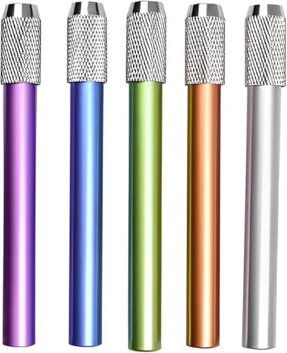 BRDTKUGV 5 estensori per matite, per artisti, con manico in metallo regolabile, estensori per matite singole, per scuola e ufficio, penne per schizzi artistici, strumenti di scrittura artistica