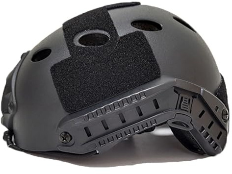 Odoukey Casco SWAT Casco rápido Ligero, Airsoft con Acolchado y Correa Ajustable y rieles Laterales para Deportes al Aire Libre Paintball Negro