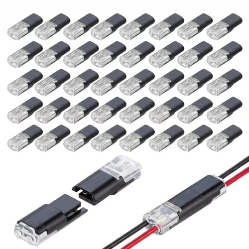 40 Pcs Conectores de Cable Impermeables, Conector 12v, Conectores Electricos Rapidos de 2 Pines, Conector Rapido para Cables 18-22 AWG para Conexiones de Cable de Vehículo Camión Automóvil