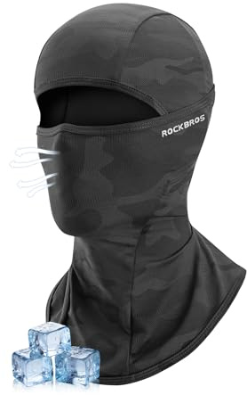 ROCKBROS Pasamontañas de Verano Transpirable para Moto y Ciclismo, Negro