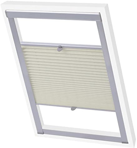 vidaXL Plissee Faltenrollo Raffrollo Jalousie Plisee Klemmfix Faltrollo Rollo Vorhang Fensterrollo Cremeweiß SK08