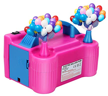 Queiting Balloon Pump 220V-240V Electric Portable Lightweight Balloon Inflator with 2 Nozzle 600W Air Balloon Helium Pump for Balloon Arch Portable Balloon Inflator for Birthday and Festival