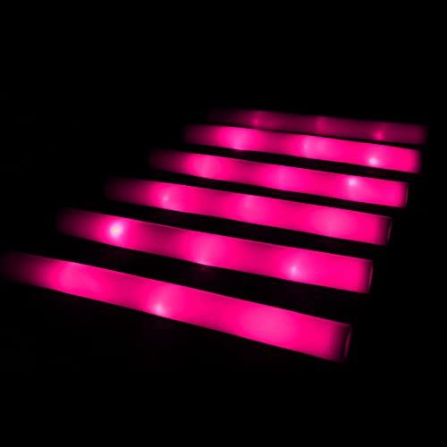 KUMUNDO - Bastoncini LED, Bastoncini LED per Matrimoni, Bastoncini Luminosi, Bastoncini Luminosi per Feste - Lunghezza 48 cm - Bastoncini Luminosi in Schiuma con LED (15 Unità) (Rosa)