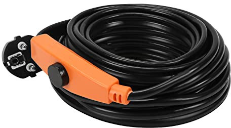 Tubiaz Cavo riscaldante antigelo, 8 m, cavo antigelo con termostato, 128 W, cavo di riscaldamento con interruttore automatico, nastro riscaldante per tubi dell'acqua in casa, piscina, stagno