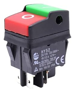 CENPEK KEDU HY52 4Pins On Off Push Button Switch Device AC 125/250V 20/12A 5E4 T85/55 IP54 Electrical Power Tools Pushbutton Switch for Household Electrical Appliances