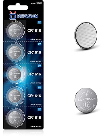 Kitosun CR1616 Batteria Bottone al Litio 3V - Pile 3 Volt cr 1616 Batterie Celle al Litio per Telecomando Portachiavi Auto Honda Accord CRV Pilot Civic Telecomando di Ingresso Senza Chiave (5 pezzi)
