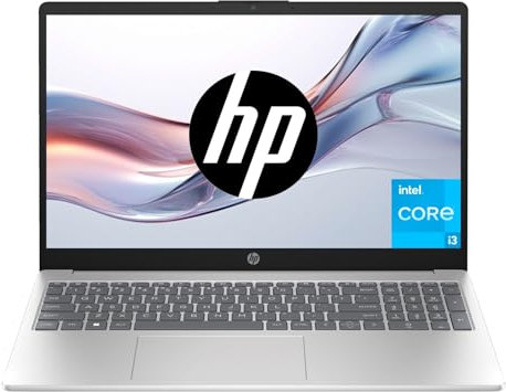 HP 15-fd0000ns - Ordenador portátil de 15.6 Full HD (Intel Core i3-N305, 8GB RAM, 512GB SSD, Intel UHD Graphics, Sin Sistema Operativo) Plata y Azul- Teclado QWERTY Español