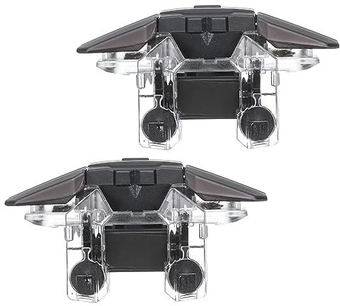 sourcing map Gaming Trigger Mobile Game Controller 1 Pair Six-Finger Single Shot Fire Keys Type-C Black for 4.7-6.5 Inch Cell Phone