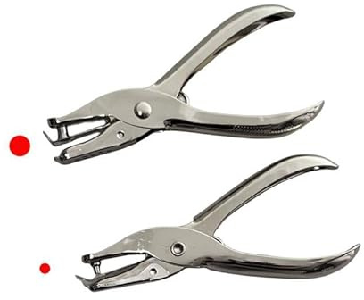 XIAOXGXF 1/4 and 1/8 Inch Small Single Hole Punch Paper Hole Puncher Mini Hole Puncher for DIY Craft Paper Tags (Silver)