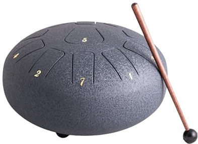 NKlaus Steeldrum F-dur tungtrumma 20 cm handpanna 11 toner mörkblå stålpan stor 15746