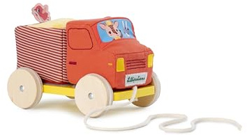 Lilliputiens - Camion Benne à Tirer - Jouet d’éveil avec Sons et Actions - Décroche Les Blocs, Fais Rouler Le Camion et Amuse-toi avec Stella et Lapin - Stimule la motricité - Dès 18 Mois - 83513
