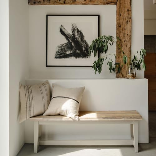 Statement Furniture Florence Solid Acacia Hardwood Kitchen Dining Bench, Backless | 120cm or 140cm Length | Sturdy Dining Table Seat with Wooden Seat (truffle, 140cm)