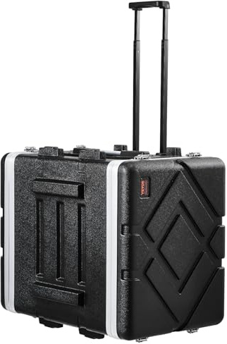 VEVOR 8U-Rack-Gehäuse, 488,95mm Tiefe, Server-Rack-Schrank mit ABS-Konstruktionsgriff, Butterfly-Drehverschlüssen, abnehmbaren Vorder- & Rückwänden, für Verstärker, Mischpulte, Mikrofon-Empfänger