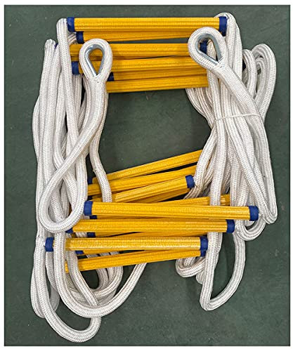 Échelle de sauvetage, échelle de sécurité 3-20M Échelle de corde Échelles d'évacuation d'urgence Échelle d'escalade en résine résistante aux flammes Corde de sécurité en nylon Capacité de poids jusqu