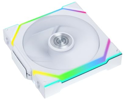 Lian Li UNI FAN SL Wireless LCD PC Fan 120mm RGB – Reverse Blade Gaming PC Fan White | PWM Fan - 40 ARGB LEDs - up to 1,900 RPM - Slot-in System - High Airflow - Low Vibration - Quiet