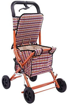 MRKU Rollator Pieghevole Rollator 4 Ruote con Sedile Rollator da Passeggio a 4 Ruote. Ausilio Pieghevole per la Mobilità. Sedile Regolabile in Altezza per Anziani. Rollator in Alluminio con Sedile