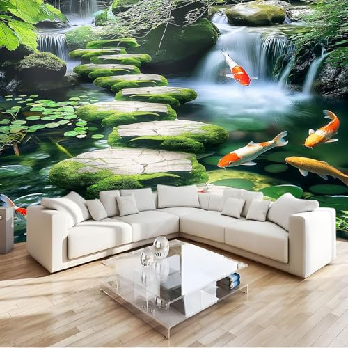 Papier Peint 3D Panoramique Cascade 3D Paysage fantastique naturel 250 x 175 cm Papier Peint intissé pour Chambre Salon Photo Murale Personnalisé Décoration Murale
