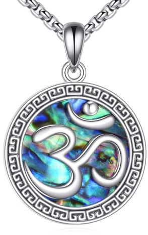 CUPENDA Om halsband 925 sterling silver havsöra snäcka om symbol hänge halsband Buddha yoga andlig bön smycken för kvinnor