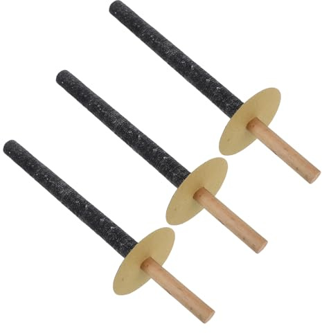MERRYHAPY 3pcs Wooden Handheld Outdoor Fire Torch Lights Garden for Weddings Camping and Festivals Easy to Use Warm Glow Illumination