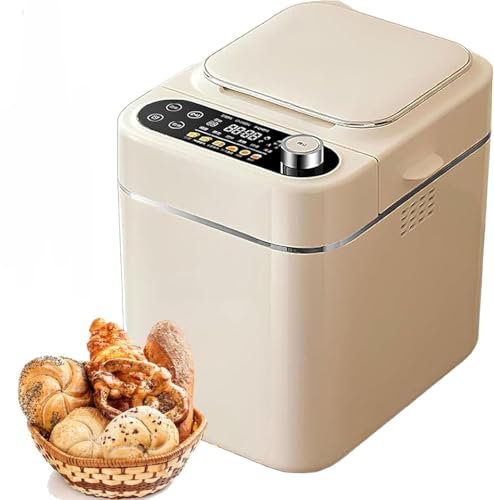 ZXCVBNMQ Panificadora con Cuerpo de Acero Inoxidable, Capacidad de 500 g, dispensador automático de Frutos Secos, 26 Funciones preestablecidas