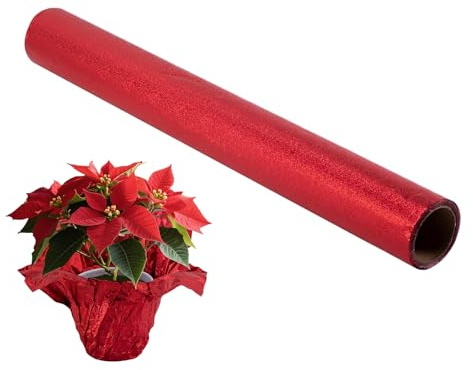 Blomster aluminiumpappersrulle, gyllene omslagspapper för buketter på 9 meter - vattentätt blomblad för planteringslådor | För jul, födelsedag, leverans, förpackning, gör-det-själv, fest
