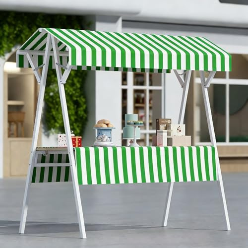 HARELA Genérico Puesto De Mercado con Toldo, Carrito De Comida Móvil, Carrito De Vendedor De Comida, Puestos Plegables, para Venta De Alimentos, ferias y promociones corporativas(Green,130cm/51.2in)