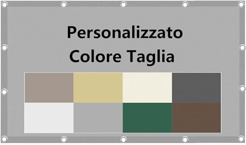 Frangivisto per Balcone Personalizzata Impermeabile Rettangolare Protezione Schermo Privacy Recinzione Copertura per Privacy Balcone PES Anti-UV per Balcone Giardino Terrazza con Occhielli e Fascetta