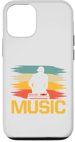 Custodia per iPhone 12/12 Pro Retro DJ Giradischi Silhouette Music Festival