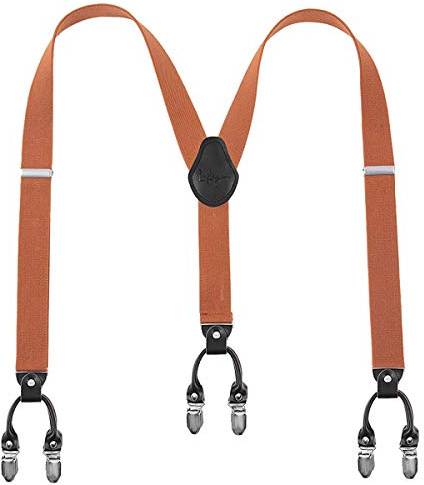 Lafayon Bretelle Uomo 6 Clips Y-Back Larghezza 3,5 cm Elastiche Regolabili con Clips Resistenti in Metallo e Confezione Regalo