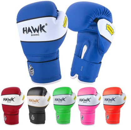 Kids Boxing Gloves for Kids Children Youth Punching Bag Kickboxing Muay Thai Mitts MMA Training Sparring Gloves (Blue, 4 oz)