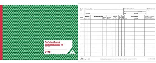 RNK Verlag Fahrtenbuch LKW, DIN A5 quer, 2 x 25 Blatt, SD, Sie erhalten 1 Packung, Packungsinhalt: 2 x 25 Blatt