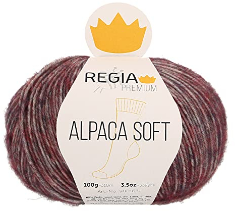Schachenmayr REGIA Premium Alpaca Soft, 9801631-00084, Farbe: Berry meliert, 100g, Handstrickgarne