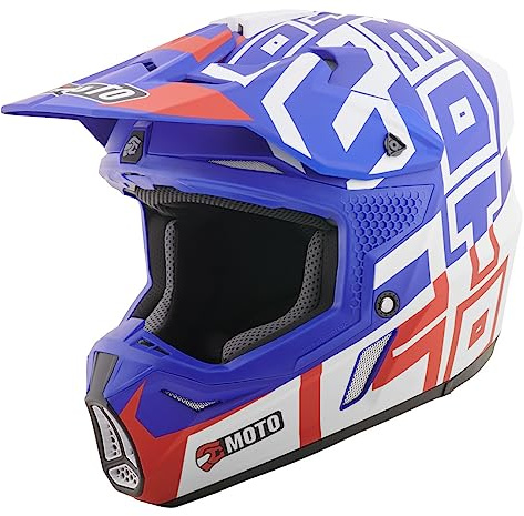 FC-Moto Flex Motocross Hjälm, blau/rot/weiß, M