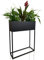 FLEXISTYLE Pflanzenständer LOFT FIORINO Metall MDF Holz Blumenständer Schwarz Blumentopf mit Beinen Hohe Blumentöpfe Loft Style viele Dimensionen (MDF 22x62x80cm)