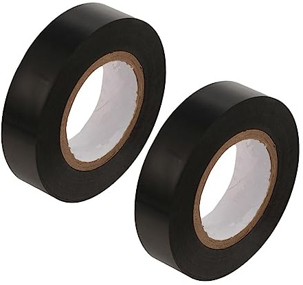 Warmhm 2 Rolls PVC Electrical Insulation Tape of Flame Retardant Black Adhesive Tape for DIY Industrial Use Moisture and Abrasion Resistant High Voltage Cable Repair Safe and Reliable