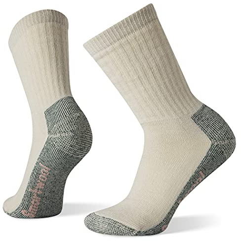 Smartwool Hike Classic Women's Merino Wool Socks, Full Cushioned Hiking & Walking Socks, Crew Fit, Lightweight & Breathable Natural Merino, Ladies - Ash, L