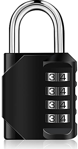 Cadenas à Combinaison à 4 Chiffres, Serrure Combinée en Acier Plaqué Cadenas de Sécurité Sans Clé pour Salle de Sport, Ecole, Extérieur et Casier des Employés