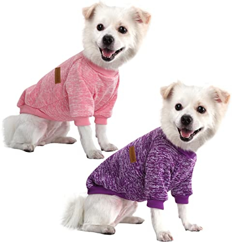HuaLiSiJi Jersey Perro Grande Sudadera Perro Grande Ropa Perro Grande, Es un Tejido Bastante Cómodo, Suave y Cálido para el Animal y Fácil de Poner (Rosa+Morado,3XL)