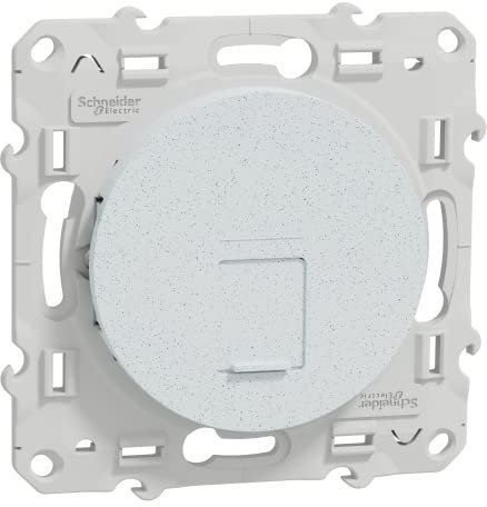 Schneider Electric - Odace, prise RJ45 Blanc Recyclé, grade 1 (tél + informatique) cat, 6 UTP, à vis - S510475