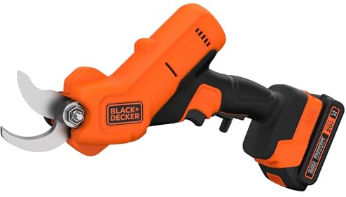 BLACK+DECKER 20V MAX* Cordless Pruner Electric Pruning Shears, Battery and Charger Included, 900 Cuts Per Charge, Electric Pruner, Tool Free Blade Change (BCPR320C1)