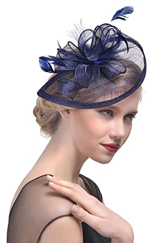 Bibi pour femme - Accessoire de cheveux pour mariage - Pince à cheveux - Bandeau - Pour fête de thé - Accessoire de cheveux pour cocktail, Halloween, fête de la bière, gothique