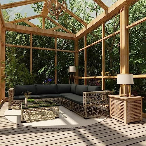 KTHLBRH Set di mobili da giardino per terrazze, mobili da balcone, 6 pezzi