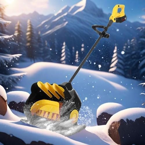 WEIMILOR Pala quitanieves inalámbrica, 21 V, 4 Ah, soplador de Nieve inalámbrico, soplador de Nieve a batería con Placa direccional y Mango Frontal Ajustable,2xbattery